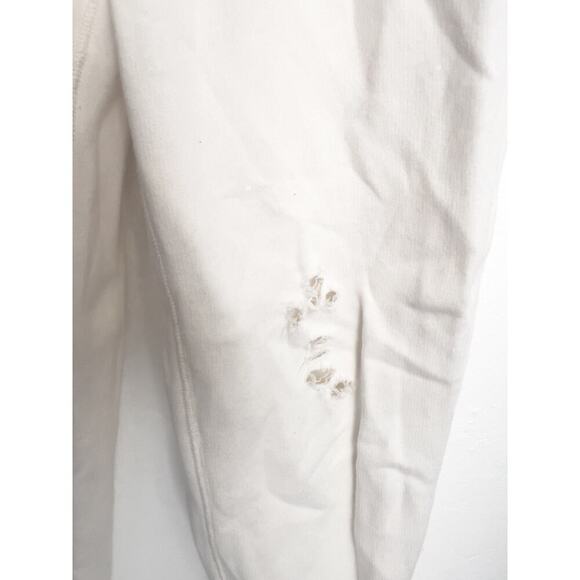 Spiritual Gangster Distressed Joggers Sweatpants Cream Ivory XS Lounge Casual - Picture 4 of 8